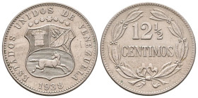 ESTADOS UNIDOS DE VENEZUELA. 12 1/2 Céntimos. (CuNi. 5,00g/23mm). 1938. Philadelphia. (Km#Y28). EBC+.