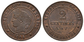 FRANCIA. 2 Centimes (Ae. 2,04g/20mm). 1885. París A. (Km#827.1). EBC+.