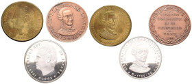 ESPAÑA. Conjunto de 3 medallas en bronce, cobre y plata conmemorativas del Bicentenario del fallecimiento de Carlos III (1788-1988). 1988. FNMT. Alto ...
