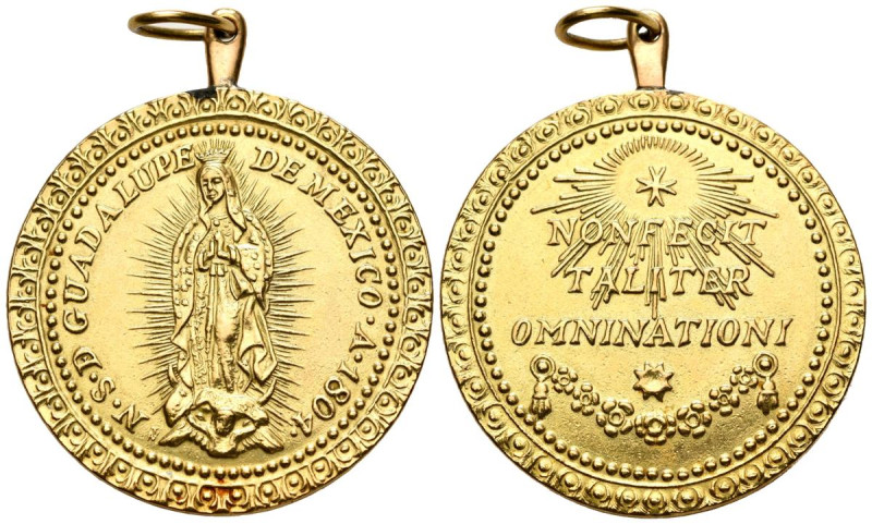 MÉXICO. Virgen de Guadalupe (Au. 24,98g/36mm). 1808. Reproducción moderna. Oro d...