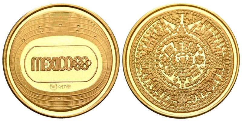 MÉXICO. XX Aniversario de los Juegos Olímpicos de México (Au. 7,06g/22mm). 1988....