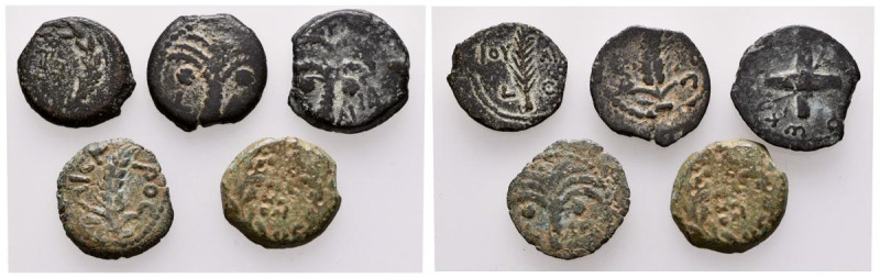 GRECIA ANTIGUA. Lote compuesto por 5 Prutah de distintos procuradores romanos. A...