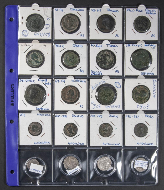 Interesante y variado conjunto de 20 piezas (16 bronces y 4 platas, principalmen...