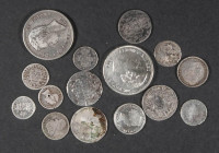 MONARQUÍA ESPAÑOLA Y CENTENARIO DE LA PESETA. Bonito conjunto formado por 15 monedas de plata de diferentes reinados , módulos y fechas de ambos perio...