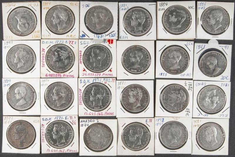 CENTENARIO DE LA PESETA. Interesante conjunto formado por 25 monedas de 5 Peseta...