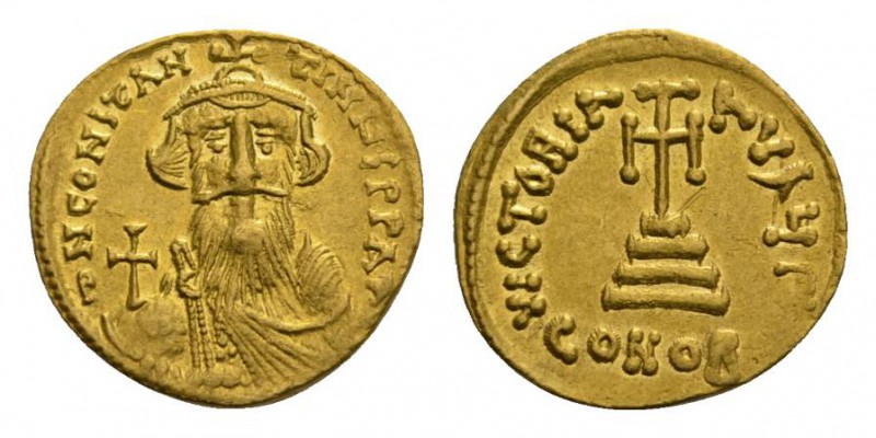 Byzantinisch/byzantin Constans II AD 641-668. AV solidus. Constantinople, 3rd of...