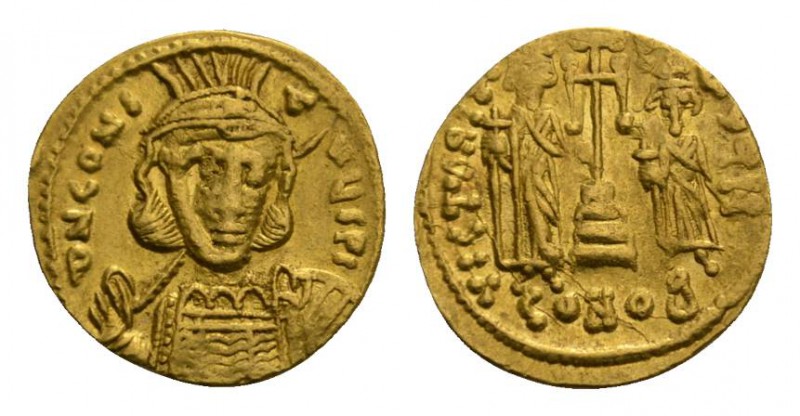 Byzantinisch/byzantin Constantinus IV, Heraclius & Tiberius. 668-680. Solidus. H...
