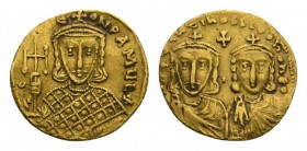 Byzantinisch/byzantin Constantin V Copronymus, with LEO IV. 741-775 AD. AV Solidus (4.46 gm). Constantinople mint. Struck circa 757-775 AD. Facing bus...