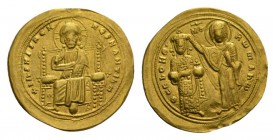 Byzantinisch/byzantin Romanos III, 1028-1034 AD. Gold Histamenon Nomisma (4.39 gm) of Constantinople. Christ enthroned / Romanos blessed by the Virgin...