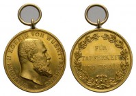 Deutschland DEUTSCHLAND BIS 1871 WÜRTTEMBERG. Wilhelm II., 1891 - 1918. Goldmedaille o.J. (ab 1892, Karl Schwenzer, 986 fein) für Militärverdienste. K...