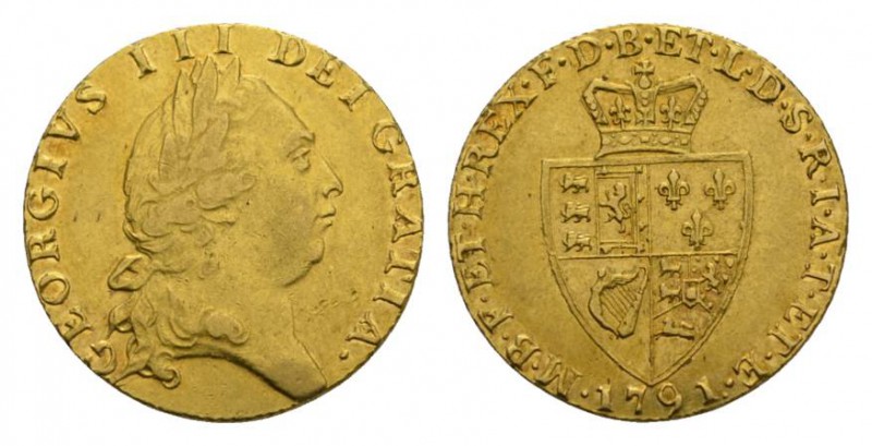 England George III., 1760-1820 Guinea 1791. Friedb. 356, Seaby 3729, Schlumb. 35...