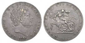 England George III., 1760-1820 Crown 1819, Jahr 59. Dav. 103, S. 3787 selten in dieser Qualität vorzüglich bis unzirkuliert