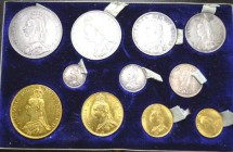 Weltmünzen, Großbritannien Victoria (1837-1901), 1887, Jubiläumsausgabe, bestehend aus 11 Münzen. Gold Five Pounds, Gold Zwei Pfund, Sovereign und hal...