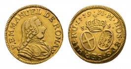 Malta Emanuel de Rohan, 1775-1797. 5 Scudi 1779. Geharnischtes Brustbild nach rechts. Rv. Zwei Wappen nebeneinander unter Krone. 4.15 g. R.S. 13. Fr. ...