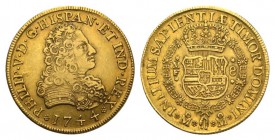 Mexiko/ Mexico Felipe V., 1700-1746. 8 Escudos 1744 Mo-Mo-MF, Mexico City. I Grove 969.GOLD. Sehr selten in dieser Erhaltung. Sehr attraktives, fast v...