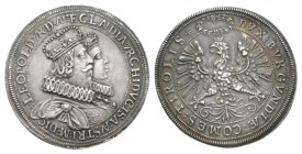 Österreich / Austria / Autriche Habsburger Erzherzog Leopold V., 1619 - 1632. Doppeltaler o.J. (1653). Mzst. Hall. Erinnerung an seine Hochzeit mit Cl...