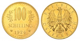 Österreich / Austria / Autriche Republik Österreich 1. Republik, 1918-1938. 100 Schilling 1926, Wien. 21,17 g Feingold. Fb. 520, J. 437, Schl. 679. Vo...