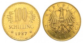 Österreich / Austria / Autriche Gold der Habsburger Erblande und Österreichs Österreich 1. Republik 1918-1938. 100 Schilling 1927 23,52 g, 900/1000 bi...