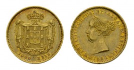 Portugal Maria II. 1834-1853. 1000 Reis 1851. 1,78 g. Gomes 33.01. Fr. 144. Kl. Kr. Vorzüglich.