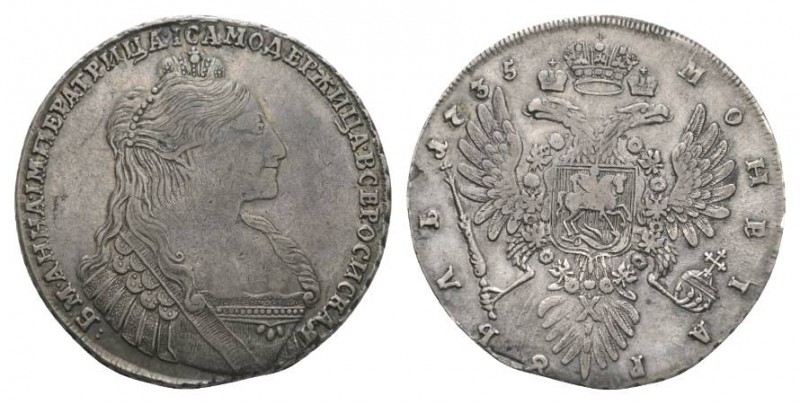 Russland / Russia Kaiserreich Anna, 1730 - 1740. Rubel 1735. Mzst. Kadaschewsker...