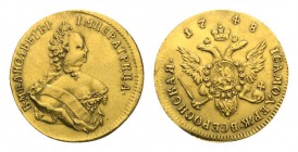 Russland / Russia Russland Kaiserreich Elisabeth 1741-1762 (D) Dukat 1748, Moskau, Roter Münzhof. (3,47 g) Bitkin:6 (R1) Gold von allergrösster Selten...