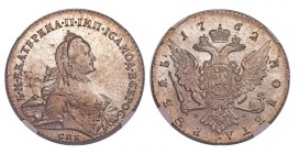 Russland / Russia Russland Kaiserreich Katharina II. 1762-1796. Rubel 1762, St. Petersburg. 24.12 g. Bitkin 182. sehr selten in dieser Qualität, NGC G...