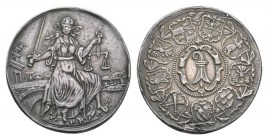 Schweiz / Switzerland /Suisse Basel Silbermedaille o.j 15.2g Leu 1146 sehr selten RS Wappen sehr schönes Exemplar selten minimaler Randfehler