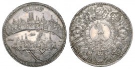 Schweiz / Switzerland /Suisse Basel, Stadt. AR Doppeltaler o.J. (um 1670) (50 mm, 56.19 g). Av. Baslerstab im Wappenkreis.Rv. Stadtansicht. HMZ 2-77b,...
