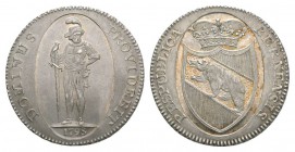 Schweiz / Switzerland /Suisse Bern, Stadt. AR Taler 1798 (40 mm, 29.32 g). Av. RESPUBLICA BERNENSIS, Gekröntes Wappen. Rv. DOMINUS PROVIDEBIT, Krieger...