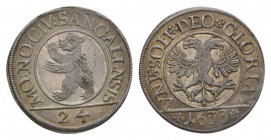 Schweiz / Switzerland /Suisse St.Gallen 1633 Dicken in Silber 8.35g sehr selten in dieser Erhaltung, HMZ 2-899b bis vorzüglich