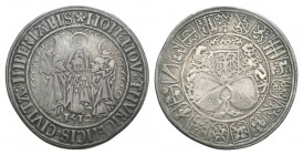 Schweiz / Switzerland /Suisse Zürich Guldiner 1512. Die drei Stadtheiligen Felix, Regula und Exuperantius nebeneinander von vorne. In den Händen ihre ...