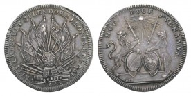 Schweiz / Switzerland /Suisse Zürich Silbermedaille 1712, von H. J. Gessner, auf die Erfolge der Truppen der Stände Zürich und Bern im Toggenburger (2...