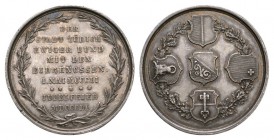 Schweiz / Switzerland /Suisse Zürich. AR Medaille 1851 (41 mm, 38.45 g), auf die Jubelfeier von Zürich zum Eintritt in den Bund. SM 264.Fein getönt bi...