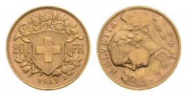 Schweiz / Switzerland /Suisse Schweiz 20 Franken 1949 Vreneli Abart 6.45g sehr selten um 90 Grad verschoben vorzüglich bis unzirkuliert