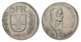 Schweiz / Switzerland /Suisse Schweiz Abart Fehlprägungen 5 Franken 1968, auf 2 Frankenrondelle geprägt. 8,76 g. Richter C23. HMZ 2-1337. Selten. FDC....