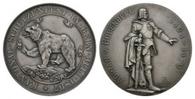 Schweiz / Switzerland /Suisse Silbermedaille 1897, Bern. 39.67 g. 45 mm. Kantonal-Schützenfest. Richter 234a. Martin 149, 1250 Exemplare unzirkuliert