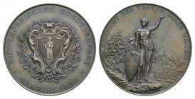 Schweiz / Switzerland /Suisse Glarus . Silbermedaille Eidgenössisches Schützenfest 1892, Silber. 38,80 g. Richter 808b. fast FDC