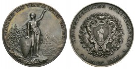 Schweiz / Switzerland /Suisse Glarus . Silbermedaille Eidgenössisches Schützenfest 1892, Silber. 38,80 g. Richter 808b. fast FDC
