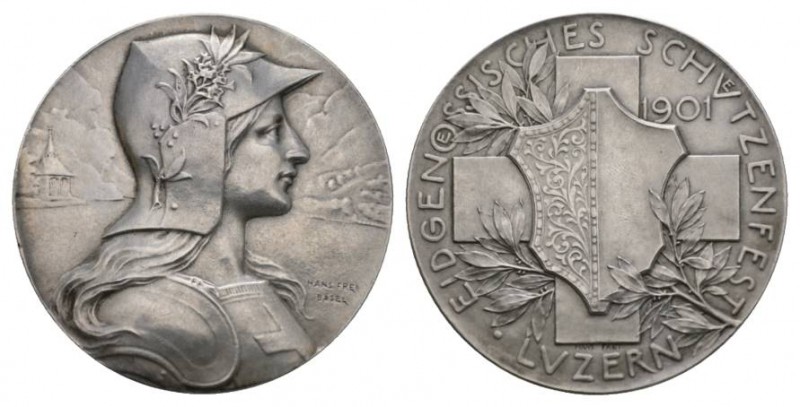 Schweiz / Switzerland /Suisse Schweiz, Eidgenossenschaft . AR Medaille 1901 (45 ...