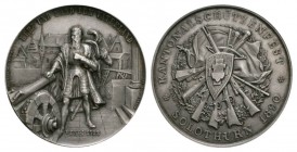 Schweiz / Switzerland /Suisse Solothurn Silbermedaille 1890. Kantonalschützenfest in Solothurn. 38.70 g. Richter 1121b mit Box unzirkuliert