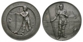 Schweiz / Switzerland /Suisse Solothurn Silbermedaille 1895. Solothurn. Kantonalschützenfest. 38.99 g. Richter (Schützenmedaillen) 1123a. Fast FDC / A...