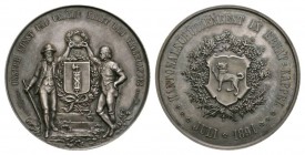 Schweiz / Switzerland /Suisse St. Gallen Silbermedaille 1891. Kantonalschützenfest in Ebnat-Kappel. 38.88 g. Richter 1167b. bis FDC