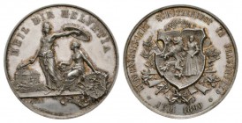 Schweiz / Switzerland /Suisse Schweiz, Thurgau. AR Medaille (45 mm, 38.75 g) auf das Eidgenössische Schützenfest 1890 in Frauenfeld. Richter 1250b. FD...