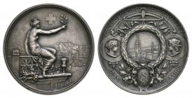Schweiz / Switzerland /Suisse Silbermedaille 1895, Winterthur. 38.87 g. 45 mm. Eidgenössisches Schützenfest. Richter 1756b. Martin 1046, 5060 Exemplar...