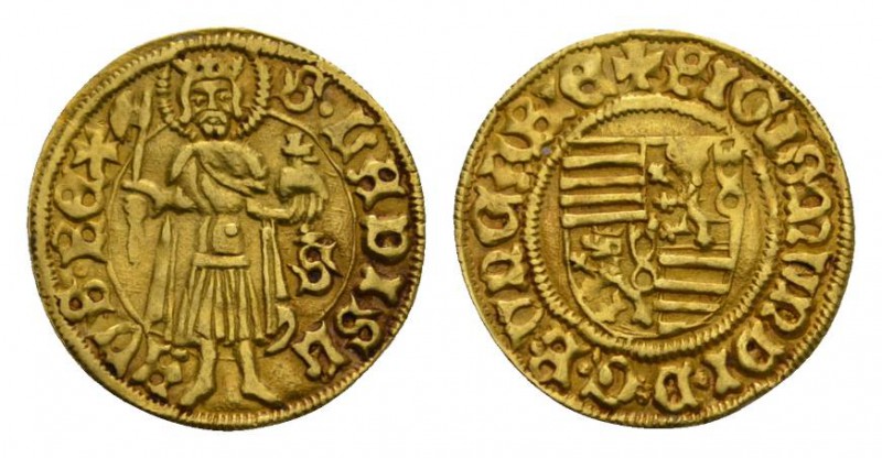 Sigismund, 1387-1437. Goldgulden o. J., Kremnitz. 3,51 g. Städtische Prägung. . ...