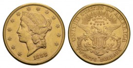 USA 20 Dollars 1888 S, San Francisco. Fr. 178. 33.30 g.vb Gold.seltenes Jahr vorzüglich