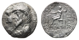 Kamnaskires III, with Anzaze (82/1-73/2 BC) - Tetradrachm 80-79 BC - Mint: Seleukeia on the Hedyphon - Obverse: Conjoined busts of Kamnaskires III, di...