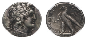 Ptolemy IX Soter II & Cleopatra III (116-107 BC) - Tetradrachm 115/4 BC (YR 3) NGC VF - Mint: Alexandria - Obverse: Diademed head of Ptolemy I right, ...