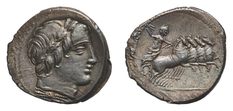 Gargilius, Ogulnius, and Vergilius - Denarius 86 BC - Mint: Rome - Obverse: Laur...