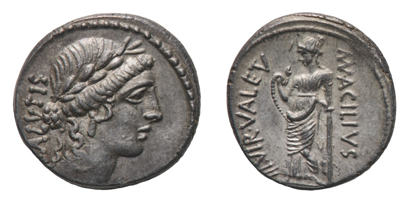 Mn. Acilius Glabrio - Denarius 49 BC - Mint: Rome - Obverse: Laureate head of Sa...